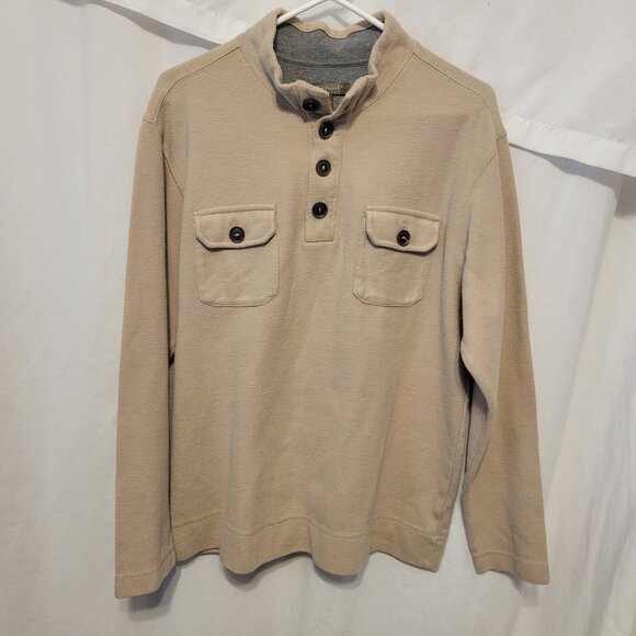 Method Mock Turtleneck Sweater button placket Med. chest pockets rugged preppy - Picture 1 of 9